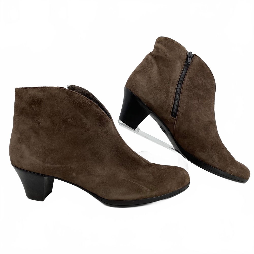 Munro Brown Shelly Suede Booties | Women’s US 11